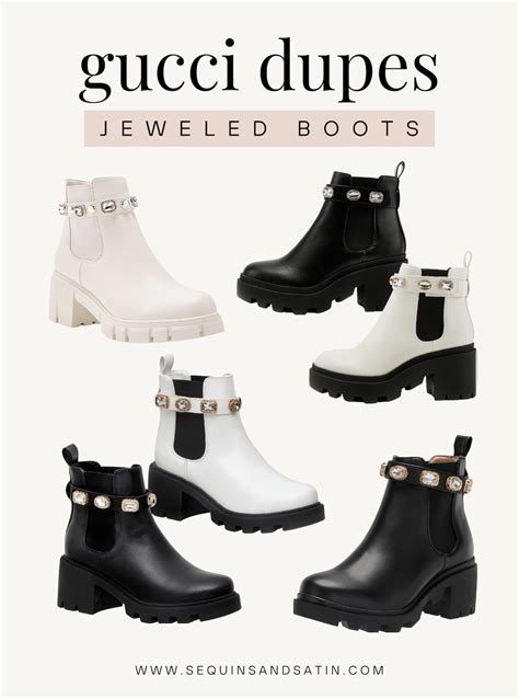 gucci sylvie boot replica|jeweled Gucci boot dupes.